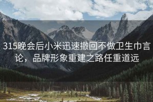 315晚會(huì)后小米迅速撤回不做衛(wèi)生巾言論，品牌形象重建之路任重道遠(yuǎn)