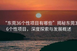 “東莞36個性項目有哪些”揭秘東莞36個性項目，深度探索與發(fā)展概述
