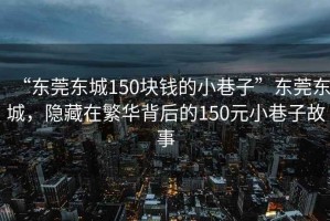 “東莞東城150塊錢的小巷子”東莞東城，隱藏在繁華背后的150元小巷子故事