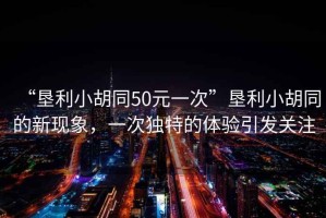 “墾利小胡同50元一次”墾利小胡同的新現(xiàn)象，一次獨(dú)特的體驗(yàn)引發(fā)關(guān)注