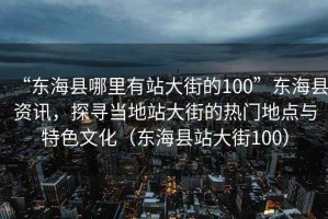 “東?？h哪里有站大街的100”東?？h資訊，探尋當(dāng)?shù)卣敬蠼值臒衢T地點(diǎn)與特色文化（東?？h站大街100）