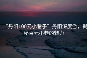“丹陽100元小巷子”丹陽深度游，揭秘百元小巷的魅力