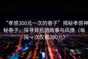 “孝感300元一次的巷子”揭秘孝感神秘巷子，探尋背后的故事與風(fēng)情（每探一次僅需300元）