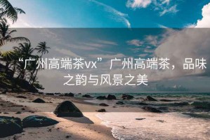 “廣州高端茶vx”廣州高端茶，品味之韻與風(fēng)景之美