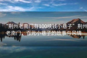 “荊州老南門有100塊錢小巷子”荊州老南門，百元小巷子的故事與風(fēng)情
