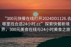 “300元快餐在線打開2024DD1126.去哪里找合適24小時(shí).cc”探索快餐新境界，300元美食在線與24小時(shí)美食之旅