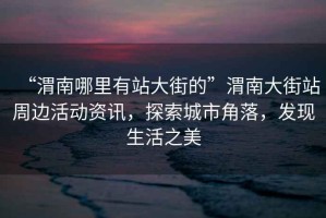 “渭南哪里有站大街的”渭南大街站周邊活動資訊，探索城市角落，發(fā)現(xiàn)生活之美