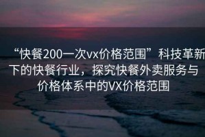 “快餐200一次vx價格范圍”科技革新下的快餐行業(yè)，探究快餐外賣服務(wù)與價格體系中的VX價格范圍