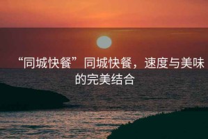 “同城快餐”同城快餐，速度與美味的完美結(jié)合