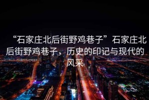 “石家莊北后街野雞巷子”石家莊北后街野雞巷子，歷史的印記與現(xiàn)代的風采