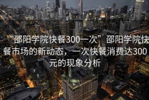 “邵陽學(xué)院快餐300一次”邵陽學(xué)院快餐市場的新動態(tài)，一次快餐消費(fèi)達(dá)300元的現(xiàn)象分析