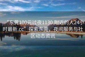 “東莞100元過夜1130.附近的人24小時最新.cc”探索東莞，夜間服務(wù)與社區(qū)動態(tài)資訊