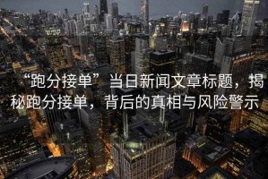 “跑分接單”當(dāng)日新聞文章標(biāo)題，揭秘跑分接單，背后的真相與風(fēng)險警示