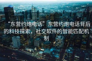 “東營約炮電話”東營約炮電話背后的科技探索，社交軟件的智能匹配機(jī)制