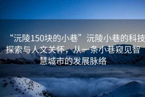 “沅陵150塊的小巷”沅陵小巷的科技探索與人文關(guān)懷，從一條小巷窺見智慧城市的發(fā)展脈絡(luò)