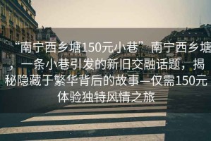 “南寧西鄉(xiāng)塘150元小巷”南寧西鄉(xiāng)塘，一條小巷引發(fā)的新舊交融話題，揭秘隱藏于繁華背后的故事—僅需150元體驗獨特風(fēng)情之旅