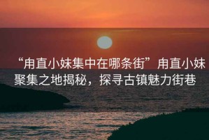 “甪直小妹集中在哪條街”甪直小妹聚集之地揭秘，探尋古鎮(zhèn)魅力街巷