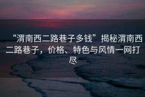 “渭南西二路巷子多錢”揭秘渭南西二路巷子，價格、特色與風(fēng)情一網(wǎng)打盡
