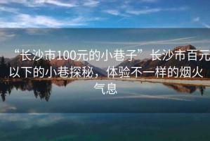 “長沙市100元的小巷子”長沙市百元以下的小巷探秘，體驗(yàn)不一樣的煙火氣息