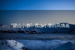 “昆山小巷”昆山小巷的風(fēng)情畫