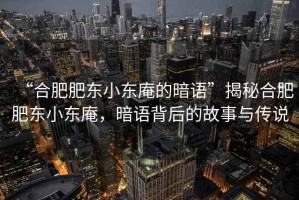 “合肥肥東小東庵的暗語(yǔ)”揭秘合肥肥東小東庵，暗語(yǔ)背后的故事與傳說(shuō)