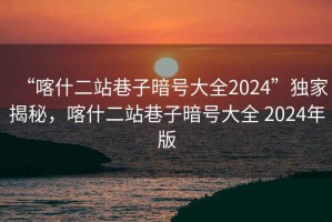 “喀什二站巷子暗號大全2024”獨家揭秘，喀什二站巷子暗號大全 2024年版