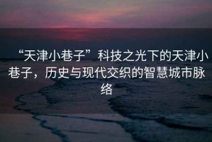 “天津小巷子”科技之光下的天津小巷子，歷史與現(xiàn)代交織的智慧城市脈絡(luò)