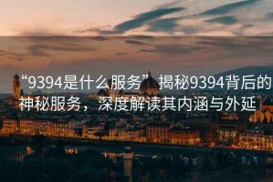 “9394是什么服務”揭秘9394背后的神秘服務，深度解讀其內(nèi)涵與外延