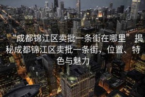 “成都錦江區(qū)賣批一條街在哪里”揭秘成都錦江區(qū)賣批一條街，位置、特色與魅力