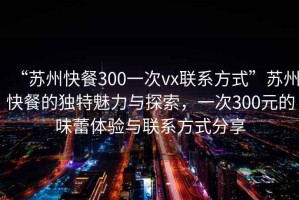 “蘇州快餐300一次vx聯(lián)系方式”蘇州快餐的獨(dú)特魅力與探索，一次300元的味蕾體驗與聯(lián)系方式分享