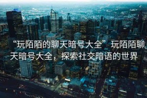 “玩陌陌的聊天暗號大全”玩陌陌聊天暗號大全，探索社交暗語的世界