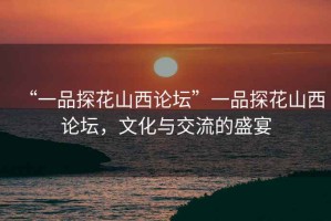 “一品探花山西論壇”一品探花山西論壇，文化與交流的盛宴