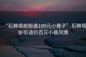 “石獅塔前街道100元小巷子”石獅塔前街道的百元小巷風(fēng)情