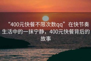 “400元快餐不限次數qq”在快節(jié)奏生活中的一抹寧靜，400元快餐背后的故事