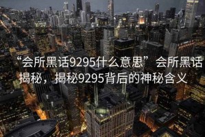 “會所黑話9295什么意思”會所黑話揭秘，揭秘9295背后的神秘含義