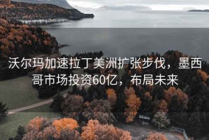 沃爾瑪加速拉丁美洲擴(kuò)張步伐，墨西哥市場(chǎng)投資60億，布局未來