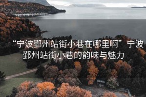 “寧波鄞州站街小巷在哪里啊”寧波鄞州站街小巷的韻味與魅力