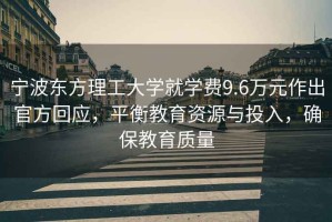 寧波東方理工大學(xué)就學(xué)費(fèi)9.6萬元作出官方回應(yīng)，平衡教育資源與投入，確保教育質(zhì)量