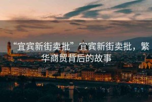 “宜賓新街賣批”宜賓新街賣批，繁華商貿(mào)背后的故事