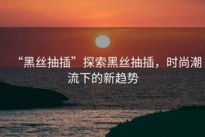 “黑絲抽插”探索黑絲抽插，時尚潮流下的新趨勢