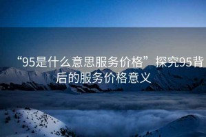 “95是什么意思服務價格”探究95背后的服務價格意義