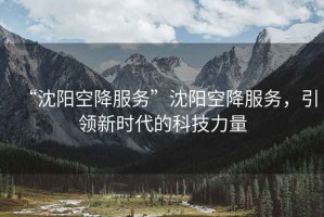 “沈陽空降服務(wù)”沈陽空降服務(wù)，引領(lǐng)新時代的科技力量