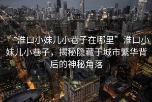 “淮口小妹兒小巷子在哪里”淮口小妹兒小巷子，揭秘隱藏于城市繁華背后的神秘角落