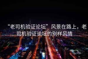 “老司機(jī)驗(yàn)證論壇”風(fēng)景在路上，老司機(jī)驗(yàn)證論壇的別樣風(fēng)情