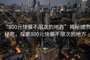 “800元快餐不限次的地方”揭秘城市秘密，探索800元快餐不限次的地方