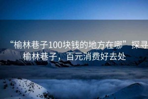 “榆林巷子100塊錢的地方在哪”探尋榆林巷子，百元消費(fèi)好去處