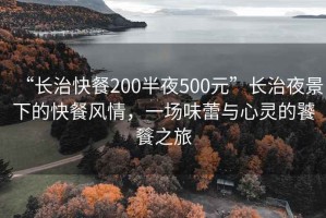 “長治快餐200半夜500元”長治夜景下的快餐風(fēng)情，一場味蕾與心靈的饕餮之旅
