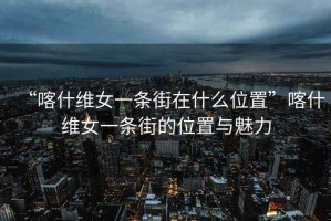 “喀什維女一條街在什么位置”喀什維女一條街的位置與魅力