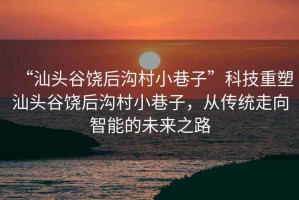 “汕頭谷饒后溝村小巷子”科技重塑汕頭谷饒后溝村小巷子，從傳統(tǒng)走向智能的未來(lái)之路