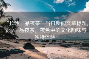 “長沙一品夜茶”當(dāng)日新聞文章標(biāo)題，長沙一品夜茶，夜色中的文化韻味與獨(dú)特體驗(yàn)